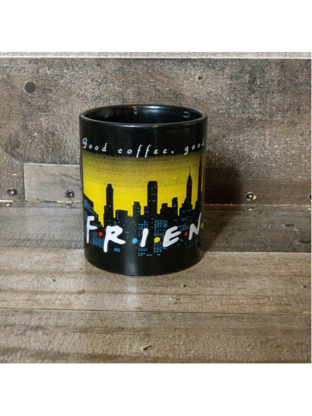 FRIENDS COFFEE MUG GOOD COFFEE GOOD FRIENDS 1995 VINTAGE WARNER BROS DINER CUP